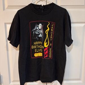 Vintage Elvis Presley Happy Birthday Elvis E2K 2000 Graphic Tee Size M